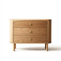 Wooden nightstand with three drawers and metal handles 40 x 40 x 70cm