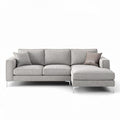 Grey fabric sectional sofa with right-facing chaise 240 x 100 x 85cm