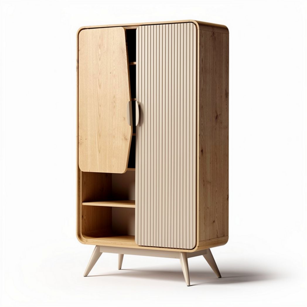 Wooden cabinet with sliding doors and adjustable shelves 100 x 50 x 150cm