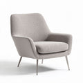 Fabric upholstered accent chair with metal legs in light gray 80 x 85 x 85cm